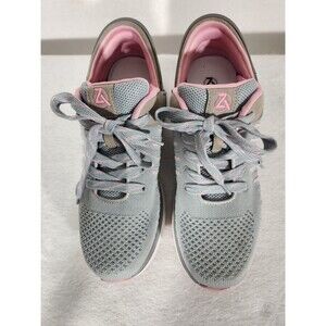 Zeba Hands Free Womens 12 Gray Rose Pink Slip On Lace Up Shoes Sneakers Athletic